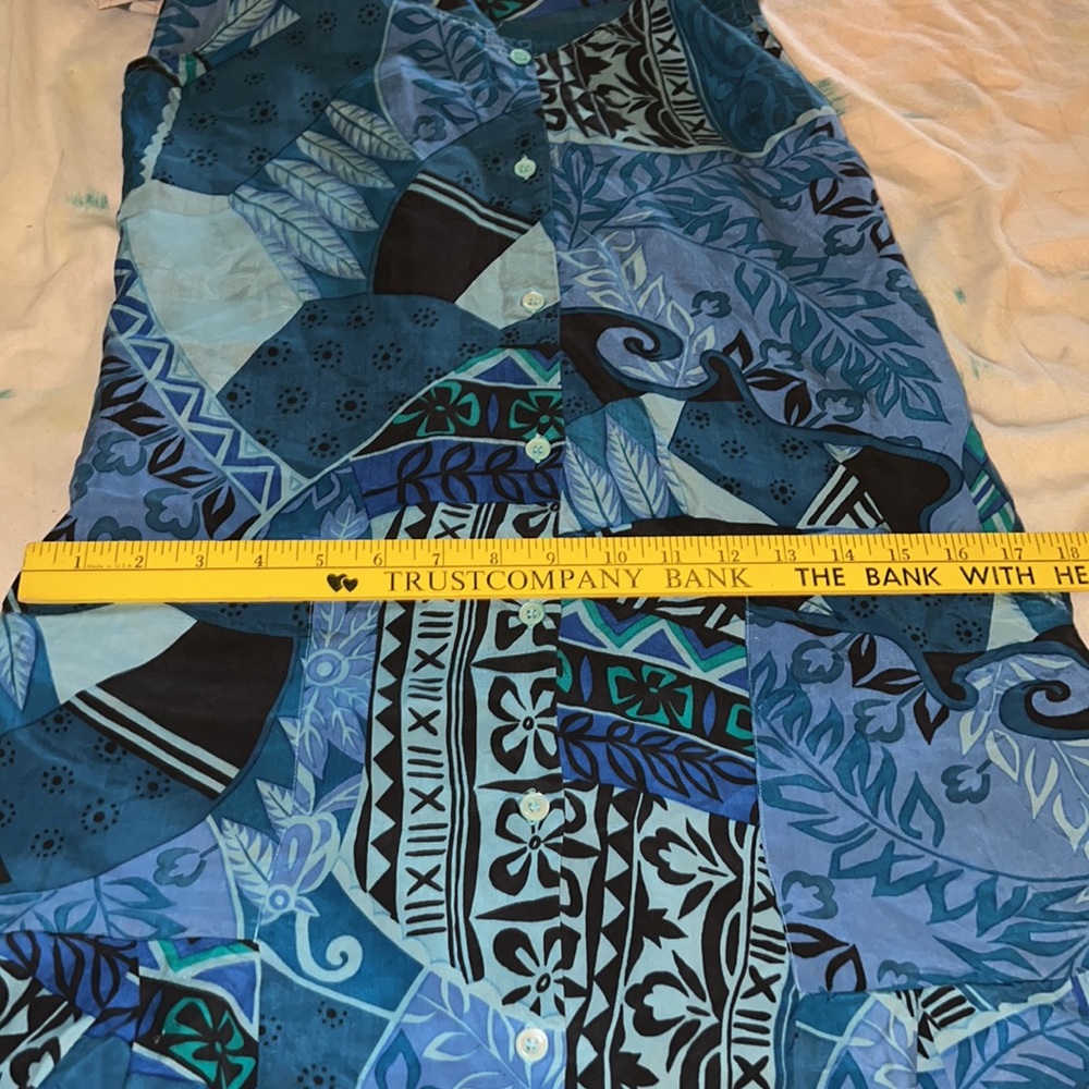 Jan Pedersen size 6 blue silk dress sleeveless button front New Without Tags - Picture 10 of 13